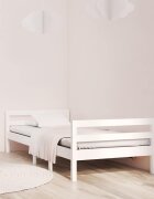 vidaXL Рамка за легло без матрак бял 90x200 см бор масив