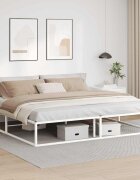 vidaXL Рамка за легло без матрак Бяла 200x200 cm Метал