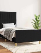 vidaXL Рамка за легло без матрак черна 100x200 см плат