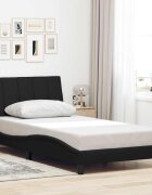vidaXL Рамка за легло без матрак Hanko черна 100x200 см плат