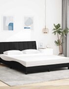 vidaXL Рамка за легло без матрак Hanko черна 160x200 см плат
