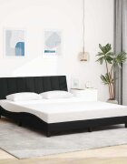 vidaXL Рамка за легло без матрак Hanko черна 160x200 см плат