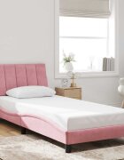 vidaXL Рамка за легло без матрак Hanko розова 90x200 см кадифе