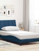 vidaXL Рамка за легло без матрак Hanko Синьо 100x200 см плат