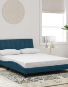 vidaXL Рамка за легло без матрак Hanko синя 140x200 см кадифе