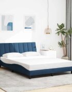 vidaXL Рамка за легло без матрак Hanko синя 140x200 см плат