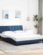 vidaXL Рамка за легло без матрак Hanko синя 160x200 см плат