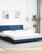 vidaXL Рамка за легло без матрак Hanko синя 180x200 см плат
