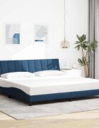 vidaXL Рамка за легло без матрак Hanko синя 200x200 см плат