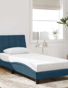 vidaXL Рамка за легло без матрак Hanko синя 90x190 см кадифе