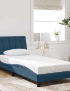 vidaXL Рамка за легло без матрак Hanko синя 90x200 см кадифе