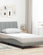 vidaXL Рамка за легло без матрак Hanko светлосива 100x200 см плат