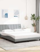 vidaXL Рамка за легло без матрак Hanko светлосива 160x200 см плат