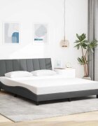 vidaXL Рамка за легло без матрак Hanko тъмносива 160x200 см плат