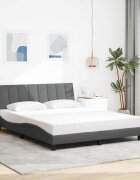 vidaXL Рамка за легло без матрак Hanko тъмносива 160x200 см плат