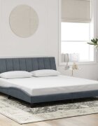 vidaXL Рамка за легло без матрак Hanko тъмносива 183x213 см кадифе