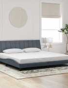 vidaXL Рамка за легло без матрак Hanko тъмносива 200x200 см кадифе
