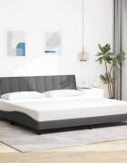 vidaXL Рамка за легло без матрак Hanko тъмносива 200x200 см плат