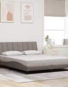 vidaXL Рамка за легло без матрак Hanko таупе 160x200 см плат