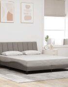 vidaXL Рамка за легло без матрак Hanko таупе 160x200 см плат