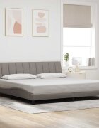 vidaXL Рамка за легло без матрак Hanko таупе 200x200 см плат
