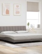 vidaXL Рамка за легло без матрак Hanko таупе 200x200 см плат