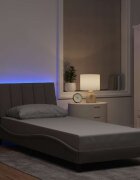 vidaXL Рамка за легло без матрак Hanko таупе 90x190 см плат