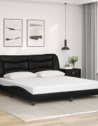 vidaXL Рамка за легло без матрак Hvar черна 180x200 см изкуствена кожа