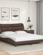 vidaXL Рамка за легло без матрак Hvar кафява 160x200 см изкуствена кожа