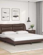 vidaXL Рамка за легло без матрак Hvar кафява 180x200 см изкуствена кожа