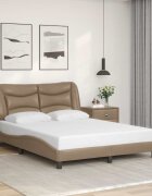 vidaXL Рамка за легло без матрак Hvar капучино 120x200 см изкуствена кожа
