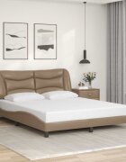 vidaXL Рамка за легло без матрак Hvar капучино 160x200 см изкуствена кожа