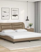 vidaXL Рамка за легло без матрак Hvar капучино 180x200 см изкуствена кожа
