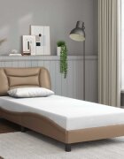 vidaXL Рамка за легло без матрак Hvar капучино 90x200 см изкуствена кожа
