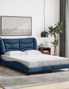 vidaXL Рамка за легло без матрак Hvar синя 140x190 см плат