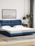 vidaXL Рамка за легло без матрак Hvar синя 200x200 см плат