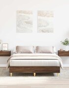 vidaXL Рамка за легло без матрак Кафяв дъб 120x200 cm