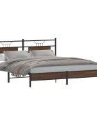 vidaXL Рамка за легло без матрак Кафяв дъб Инженерна дървесина