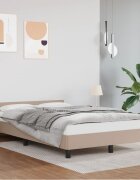 vidaXL Рамка за легло без матрак капучино 120x190 см изкуствена кожа