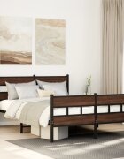 vidaXL Рамка за легло без матрак с табла и подлакътници 140x190 cm