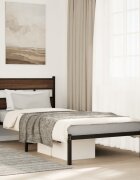 vidaXL Рамка за легло без матрак с табла кафяв дъб 100x190 см