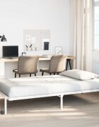 vidaXL Рамка за легло без матрак Сгъваема бяла 90x200 cm Стомана