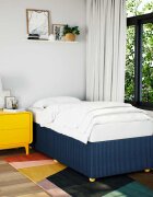 vidaXL Рамка за легло без матрак Синьо 90x200 см плат
