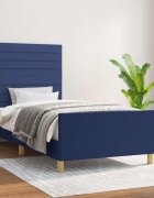 vidaXL Рамка за легло без матрак Синьо 90x200 см плат