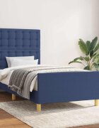 vidaXL Рамка за легло без матрак Синьо 90x200 см плат
