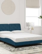 vidaXL Рамка за легло без матрак синя 140x200 см кадифе