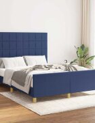 vidaXL Рамка за легло без матрак синя 140x200 см плат
