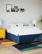 vidaXL Рамка за легло без матрак синя 140x200 см плат