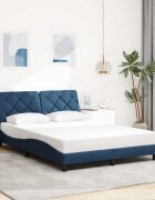 vidaXL Рамка за легло без матрак синя 140x200 см плат