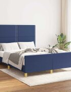 vidaXL Рамка за легло без матрак синя 140x200 см плат